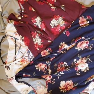 3 floral tops